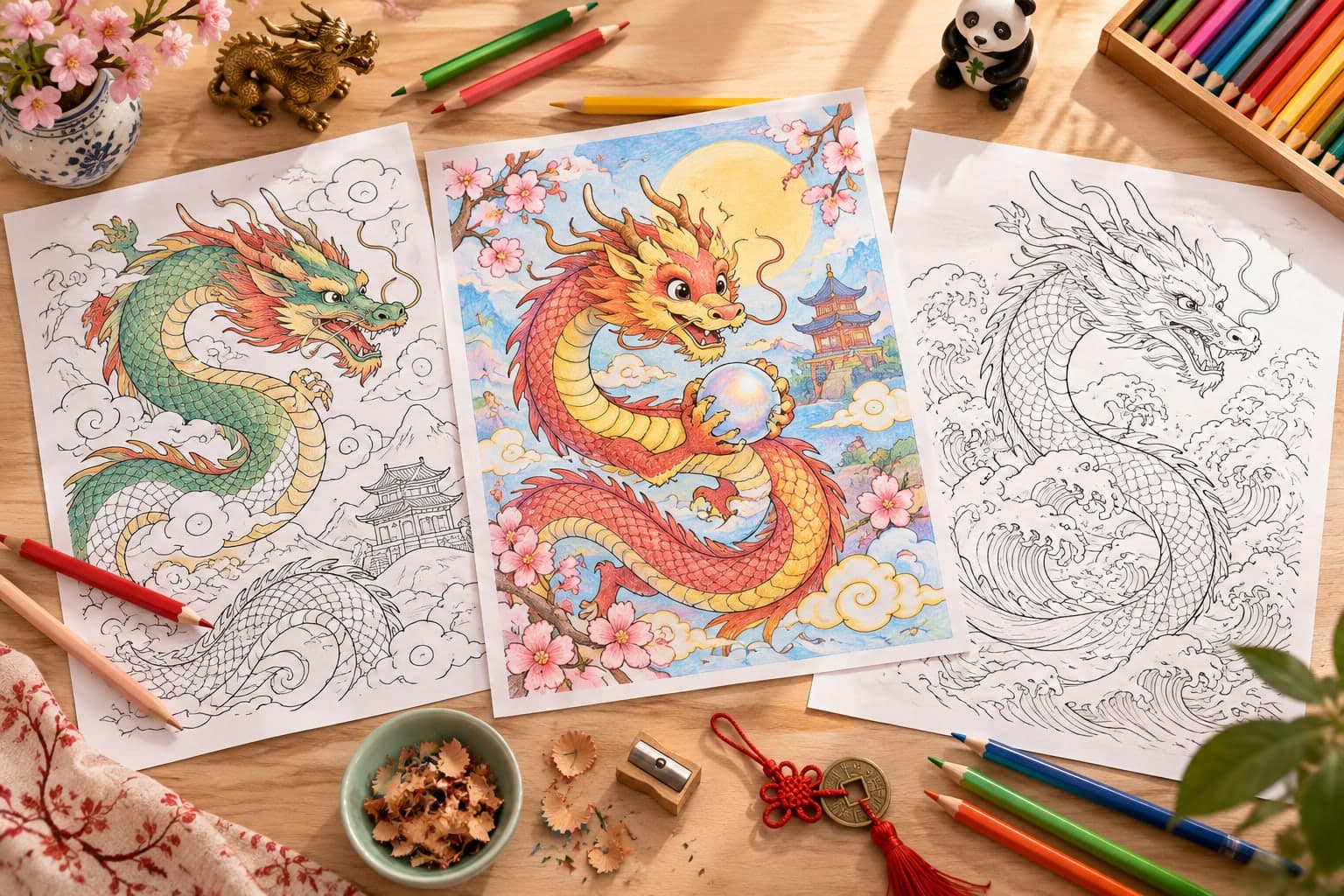 Titelbild: Japanischer Drache: Ausmalbilder aus Fernost