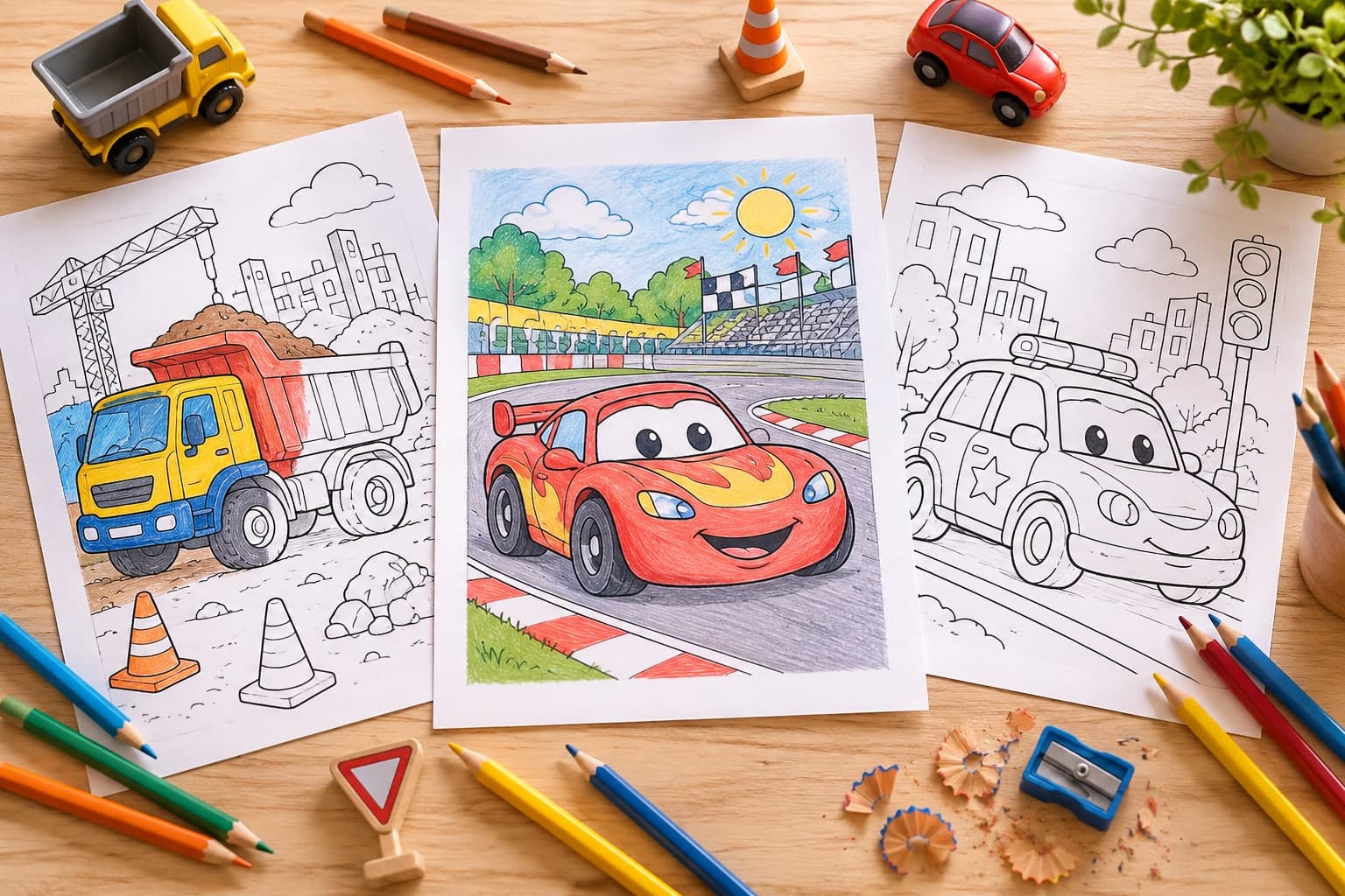 Titelbild: Spielzeugauto Ausmalbilder: Kreativer Malspaß für dich