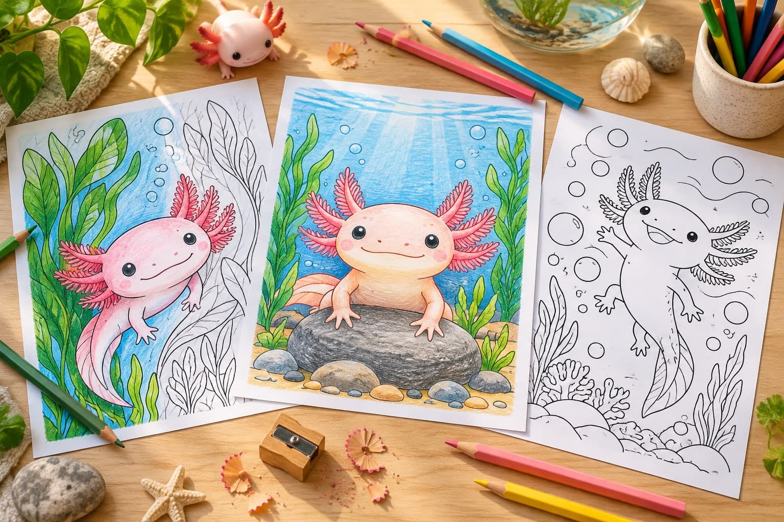 Titelbild: Axolotl Ausmalbilder kostenlos ausdrucken