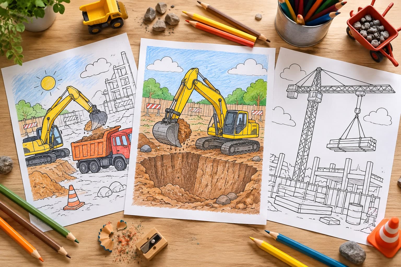 Titelbild: Baustelle Ausmalbilder kostenlos ausdrucken