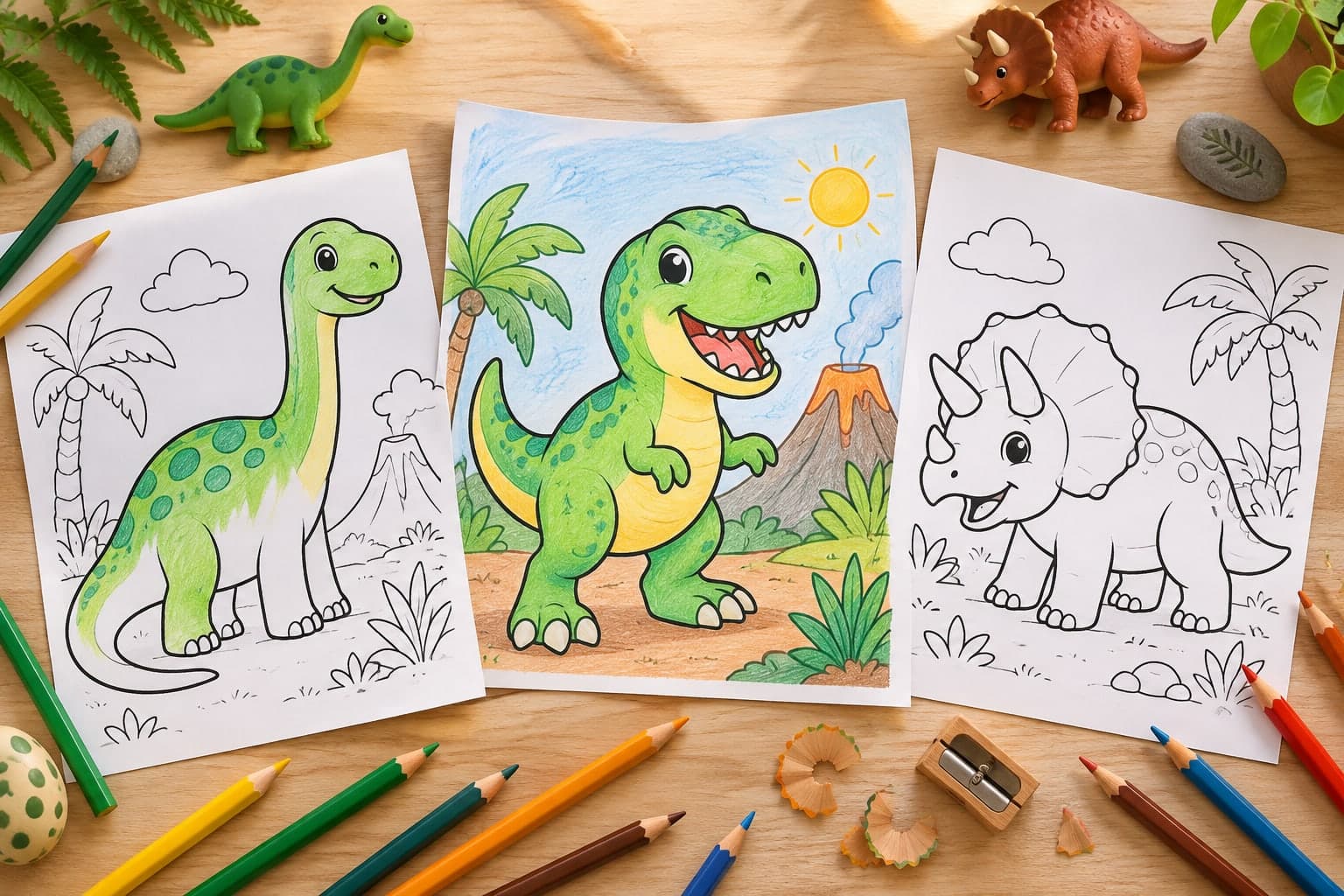 Titelbild: Einfache Dinos: Ausmalbilder mit großen Flächen