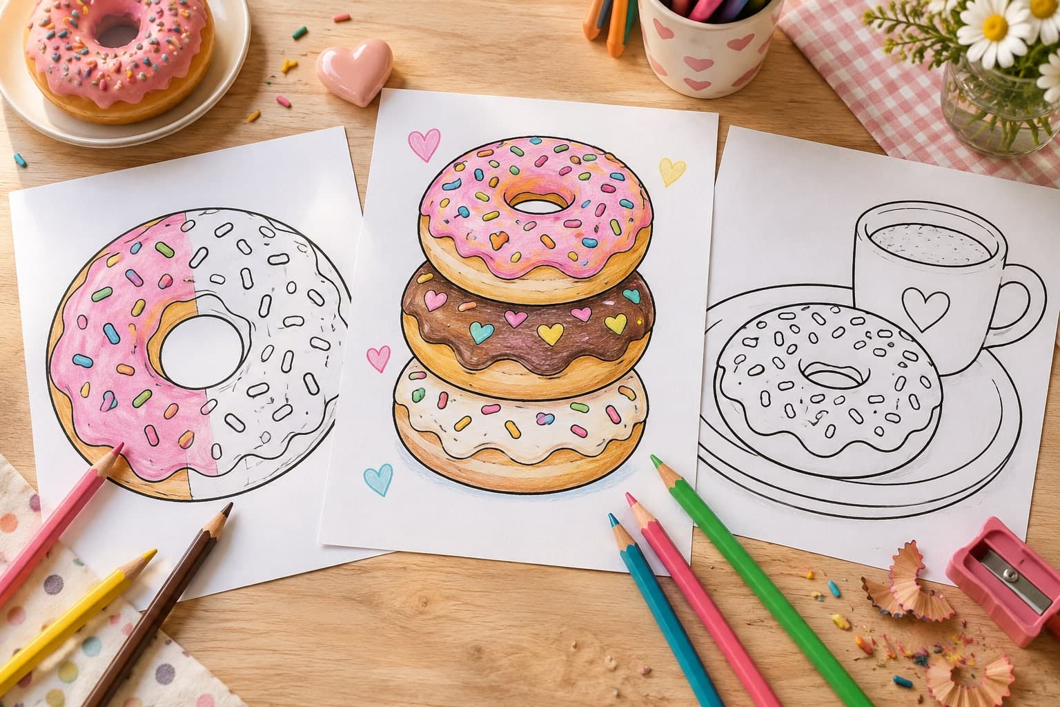 Titelbild: Donut Ausmalbilder kostenlos ausdrucken
