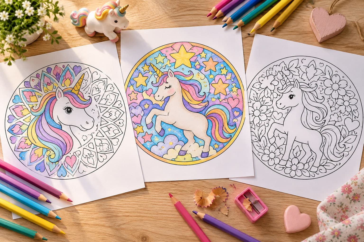 Titelbild: Einhorn Ausmalbild Mandala – Kreative Entspannung mit zauberhaften Motiven