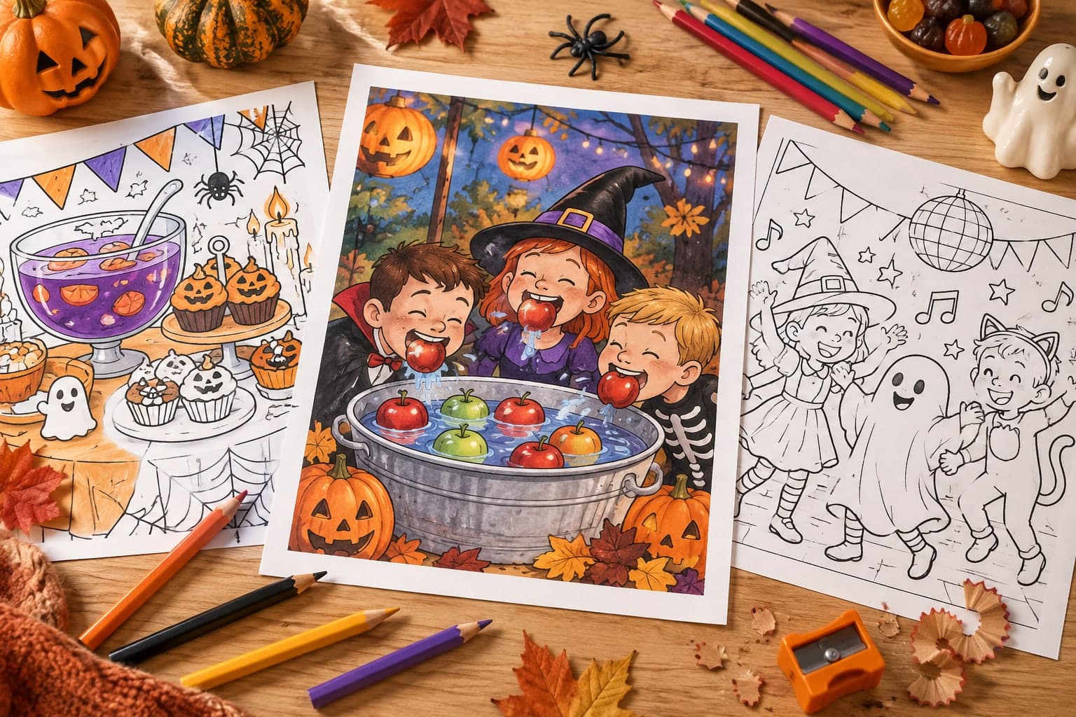 Titelbild: Halloween-Party: Ausmalbilder für die Gruselfeier
