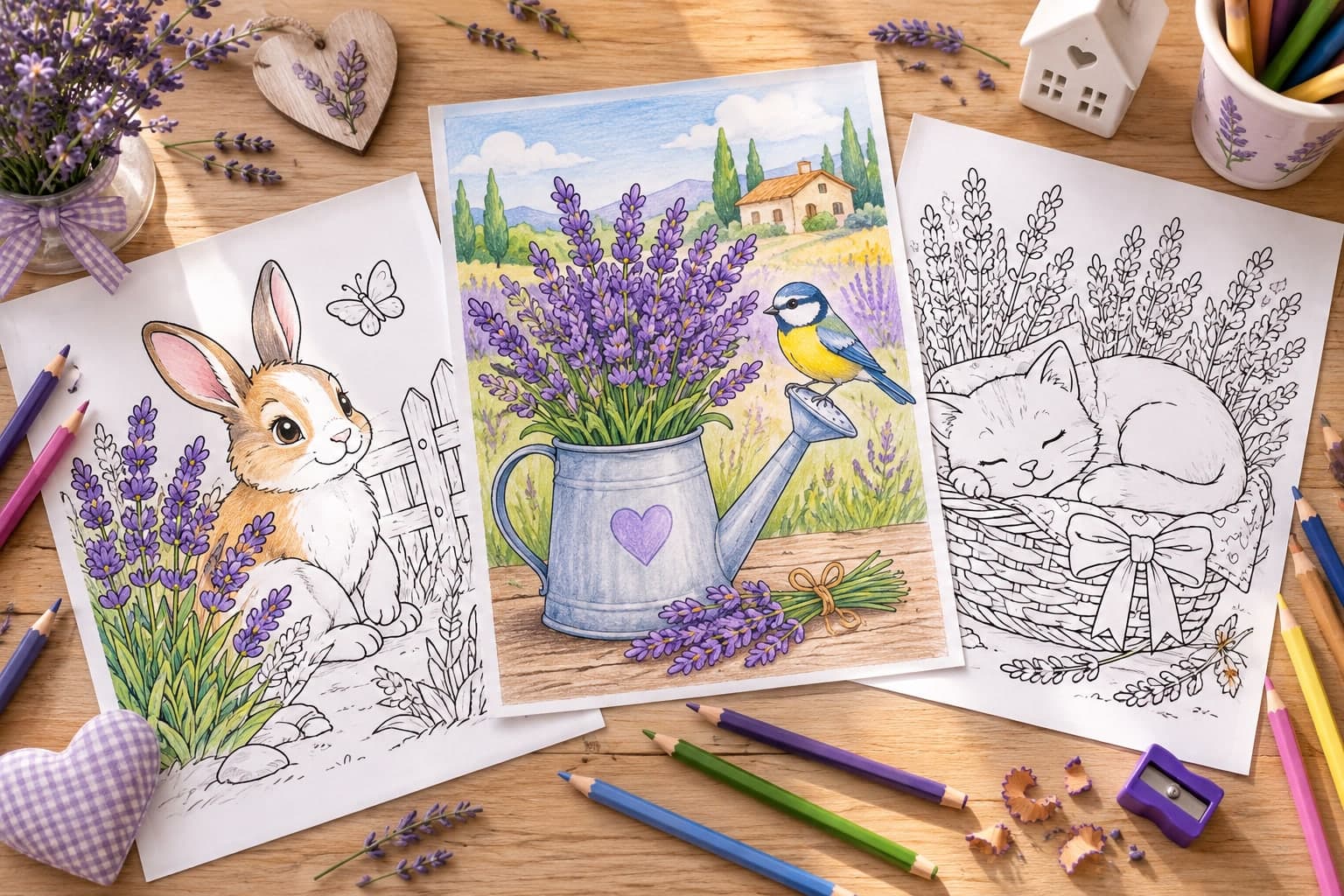 Titelbild: Lavendel Ausmalbilder: Blumen zum Ausmalen für kreative Köpfe