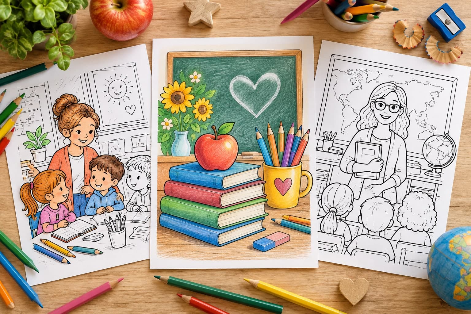 Titelbild: Lehrer Ausmalbilder: Kreative Malvorlagen zu Berufen für Kinder