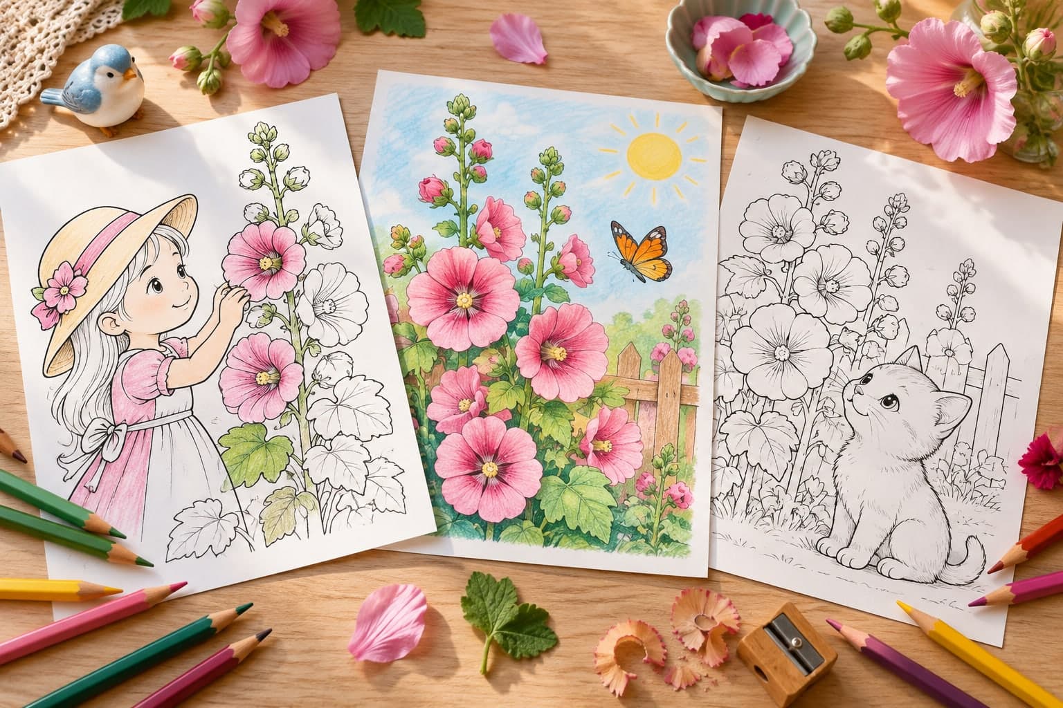 Titelbild: Malven Ausmalbilder: Kostenlose Blumen-Malvorlagen für Kreative