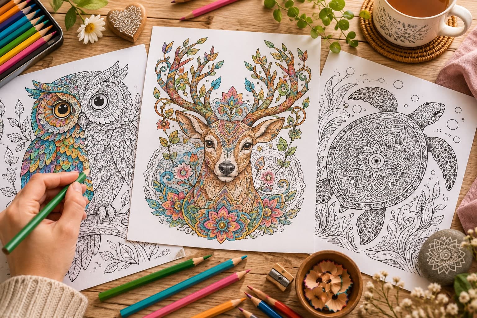 Titelbild: Tier-Mandalas für Erwachsene: Ausmalbilder zum Ausdrucken