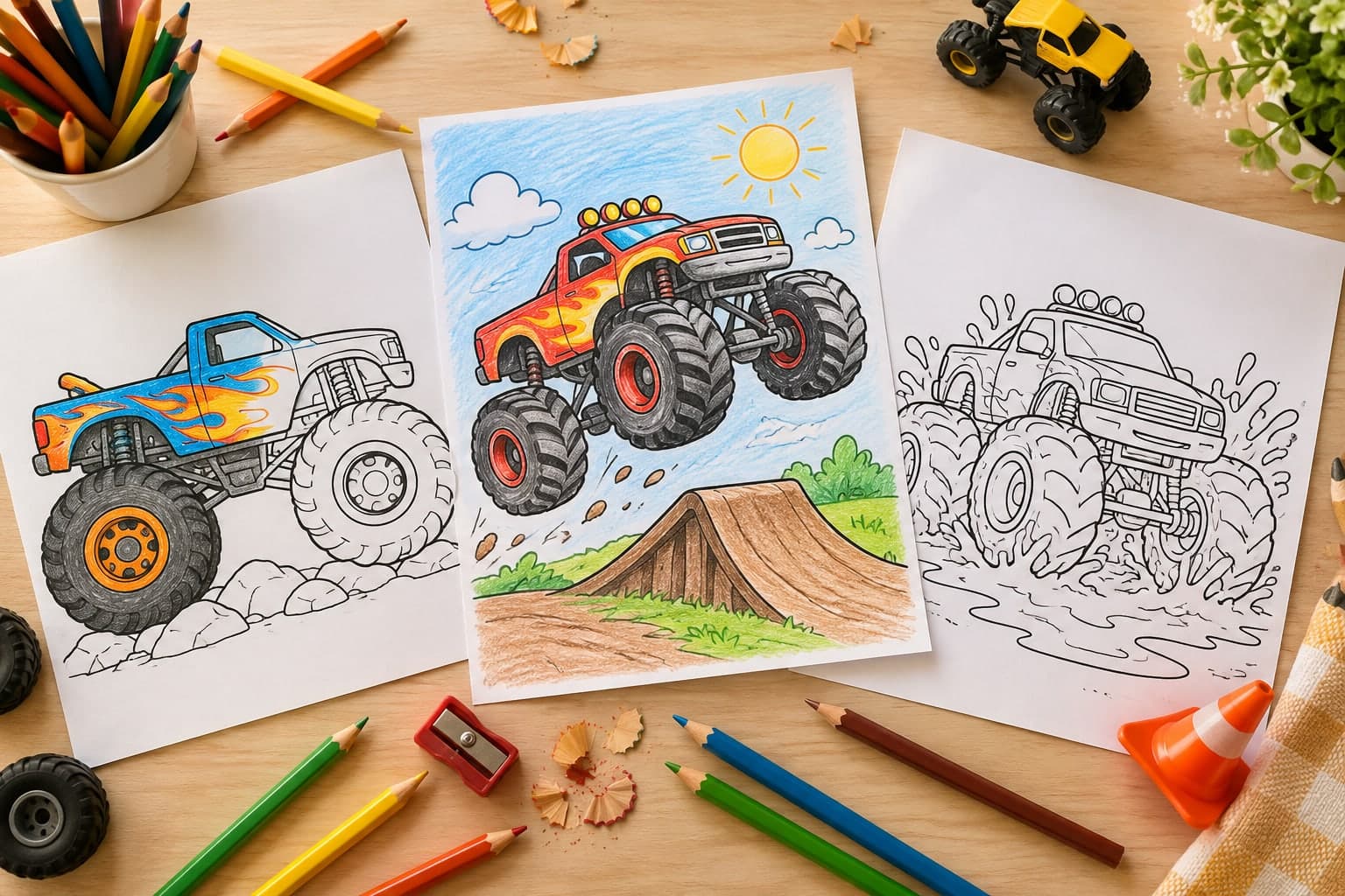 Titelbild: Monstertruck Ausmalbilder kostenlos ausdrucken