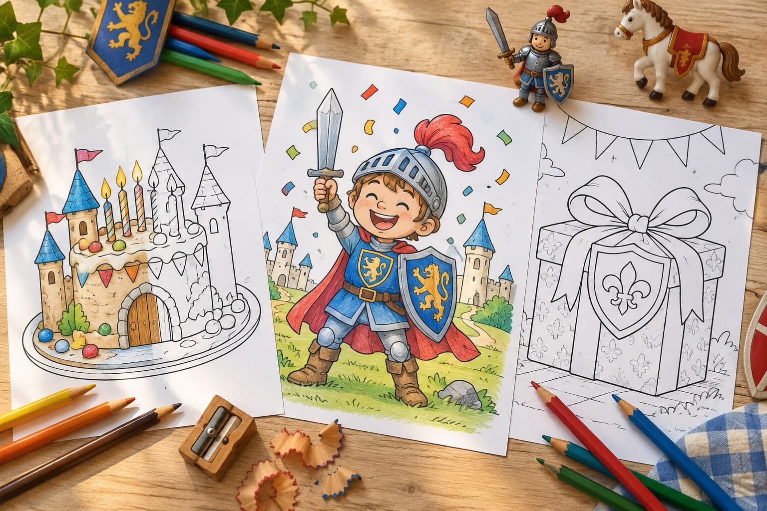 Titelbild: Ritter-Geburtstag: Ausmalbilder für die Ritterparty