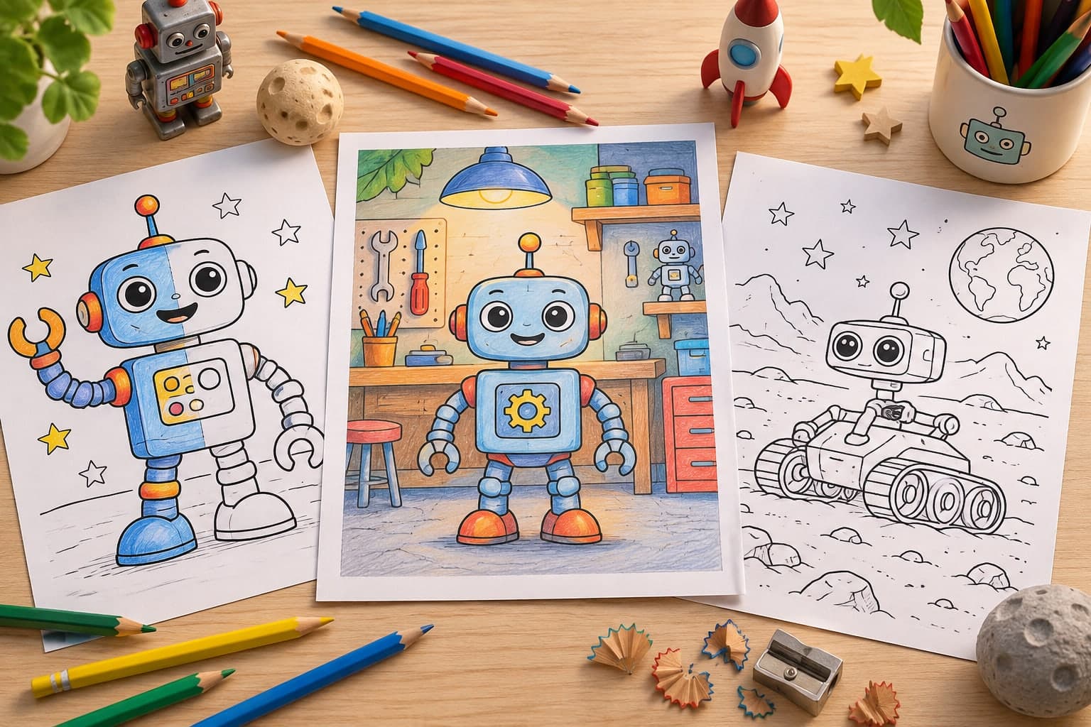 Titelbild: Roboter Ausmalbilder kostenlos ausdrucken