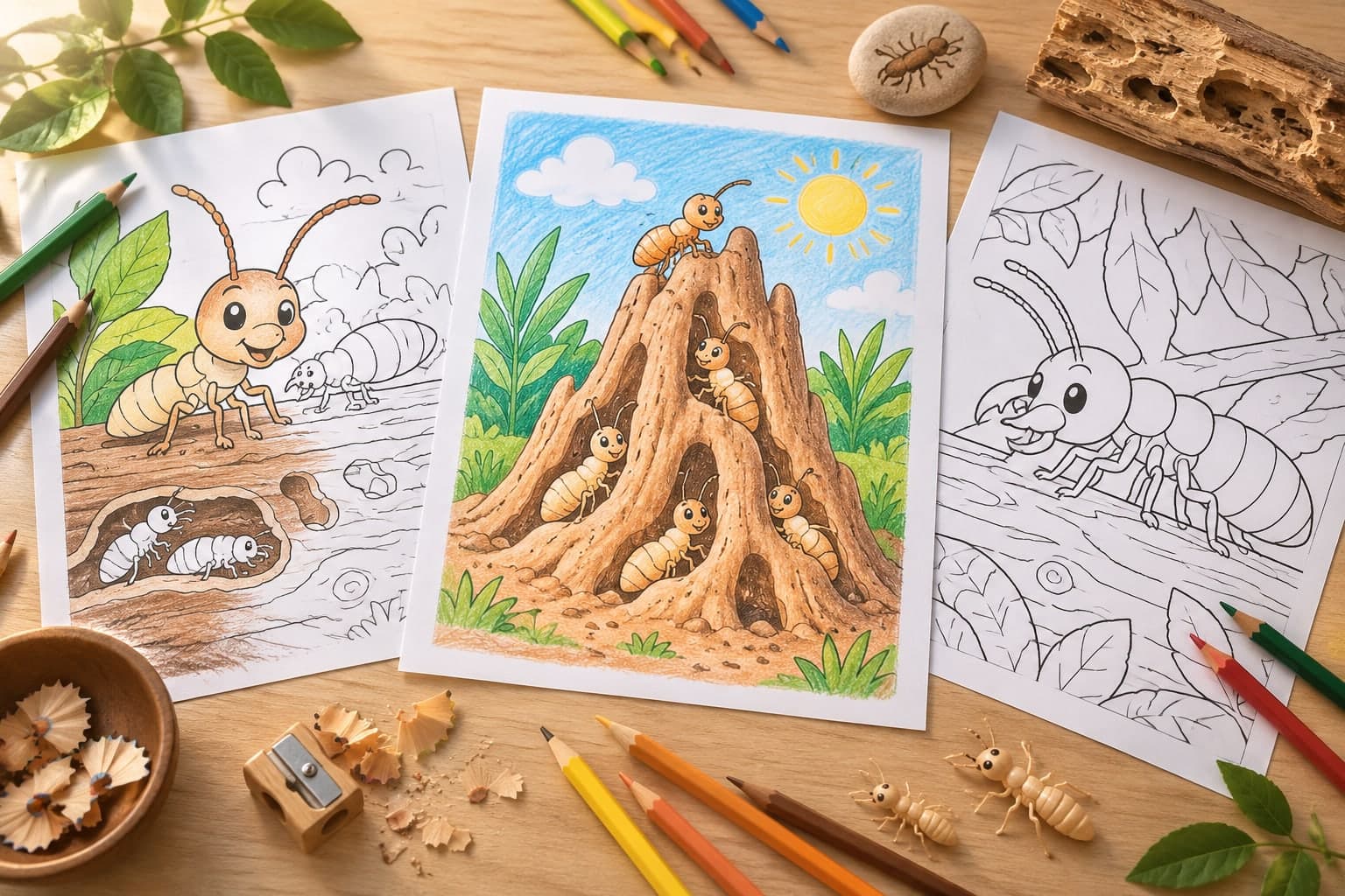 Titelbild: Termite Ausmalbilder: Kreative Insekten für deinen Malspaß