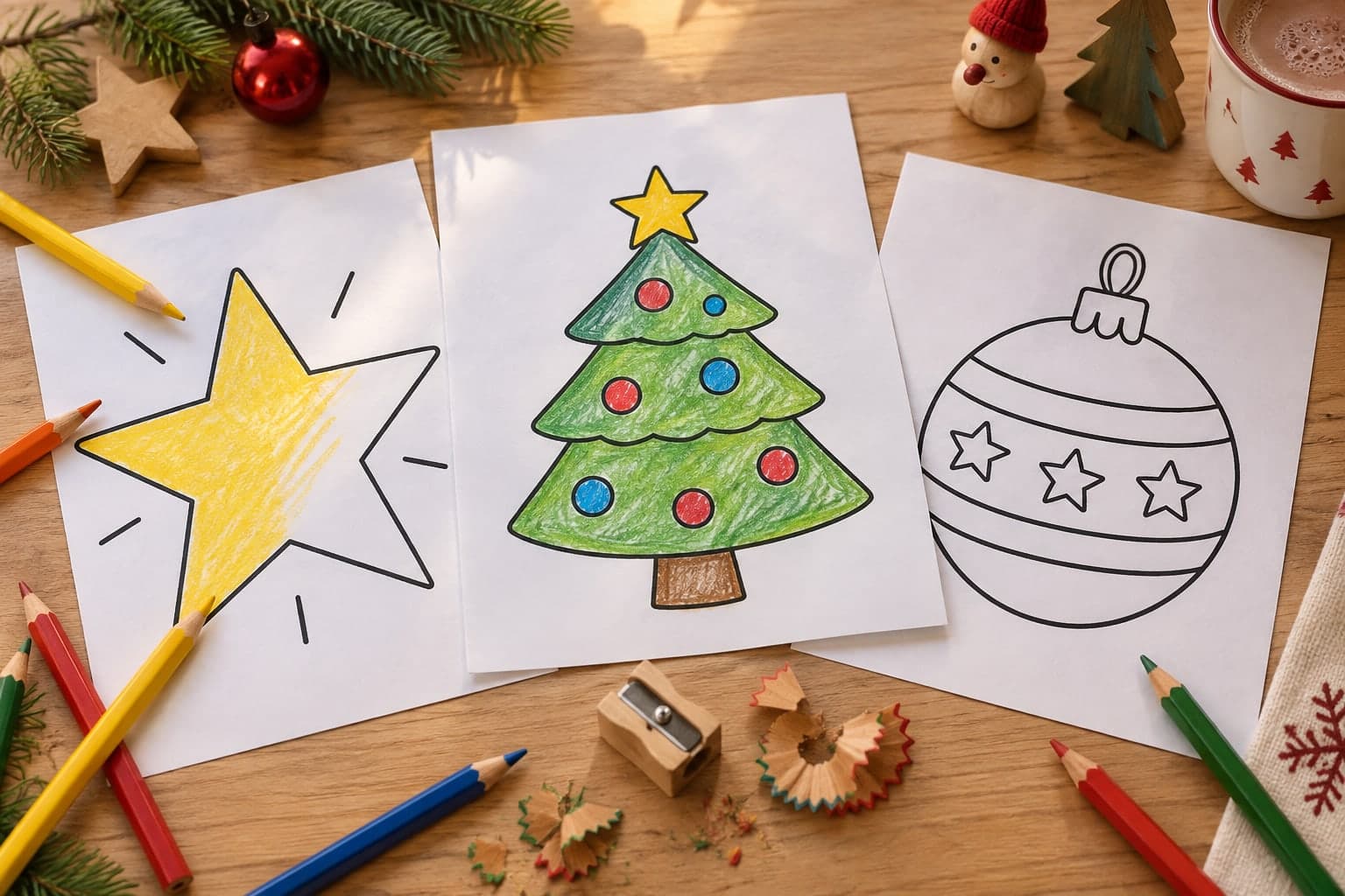 Titelbild: Weihnachten für Kleinkinder: einfache Ausmalbilder