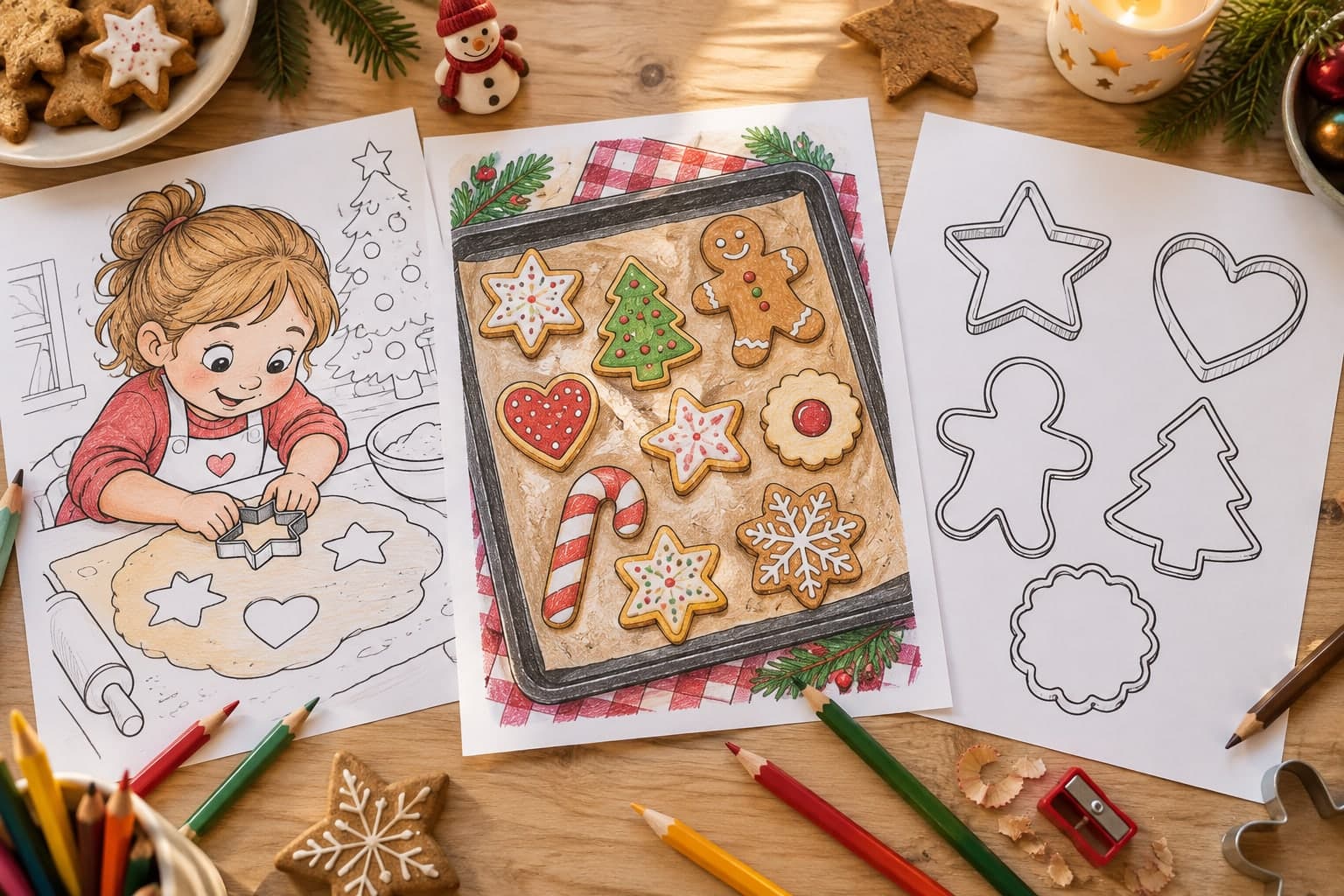 Titelbild: Weihnachtsplätzchen: Ausmalbilder aus der Backstube