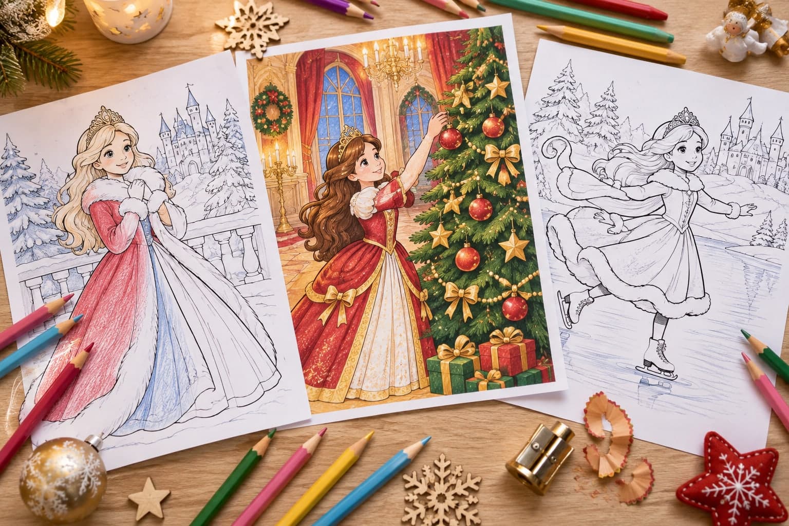 Titelbild: Weihnachtsprinzessin: Ausmalbilder im Winterkleid