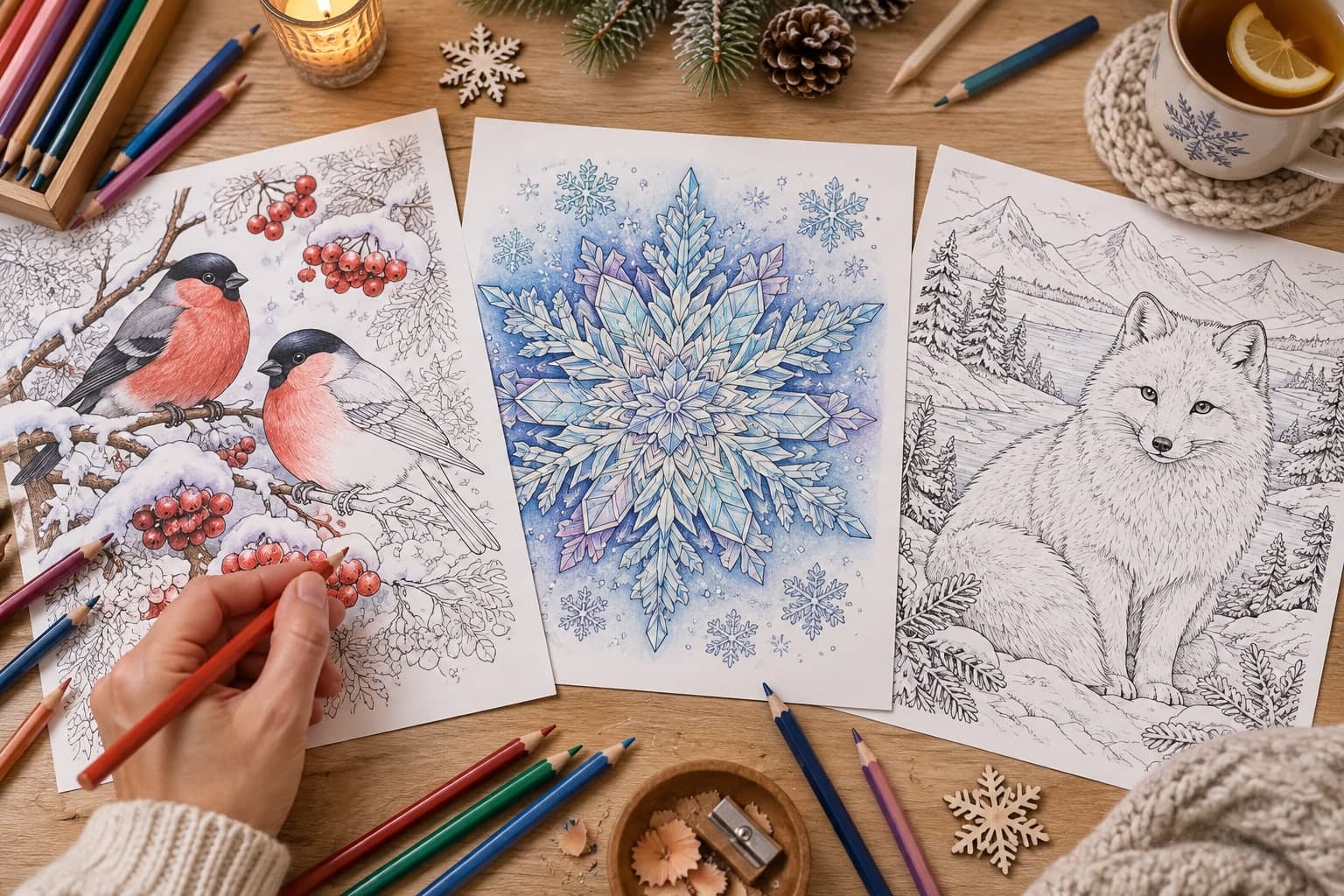 Titelbild: Winter für Erwachsene: Ausmalbilder mit Schnee und Frost