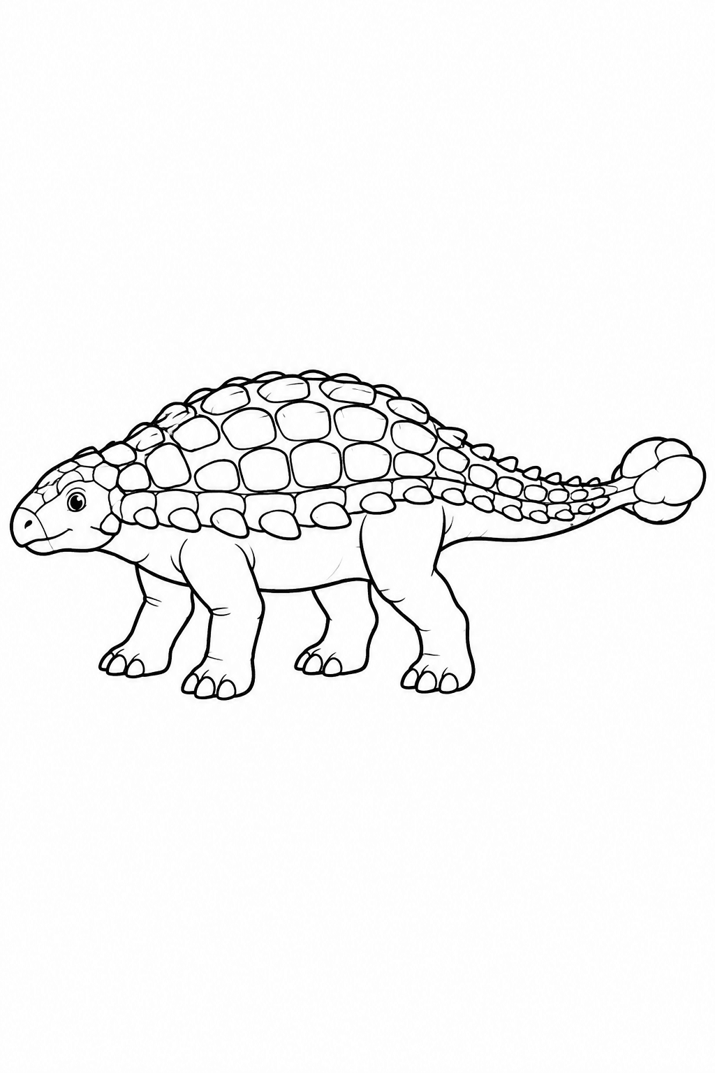 Ankylosaurus mit Rückenpanzer und Schwanzkeule in Seitenansicht