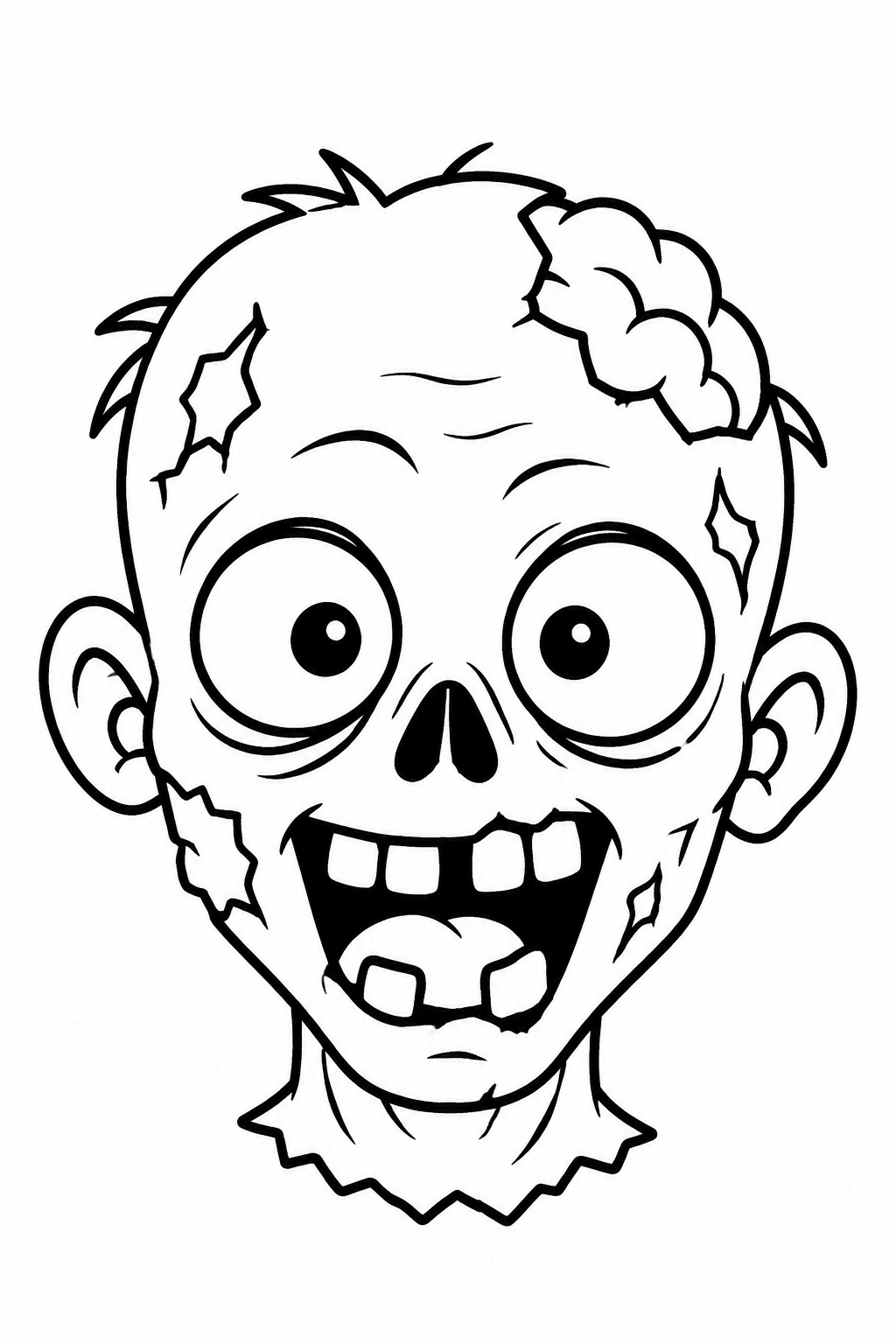 Zombiekopf Ausmalbild 1