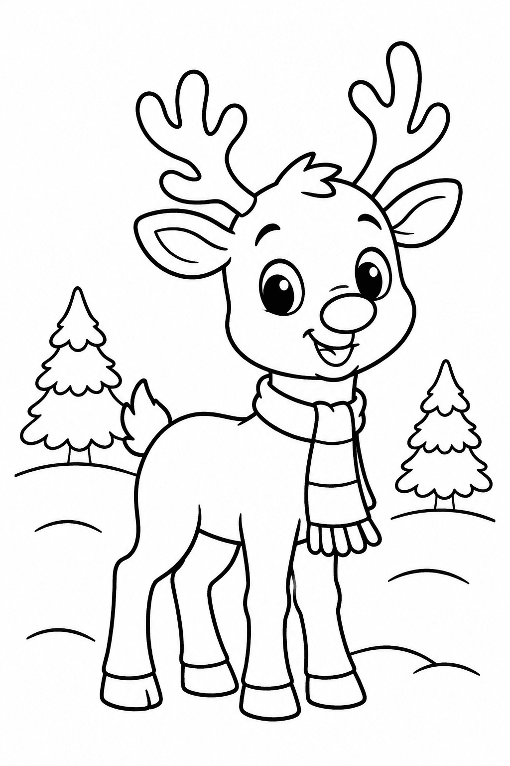 Rentier im Schnee – Rentier Ausmalbild