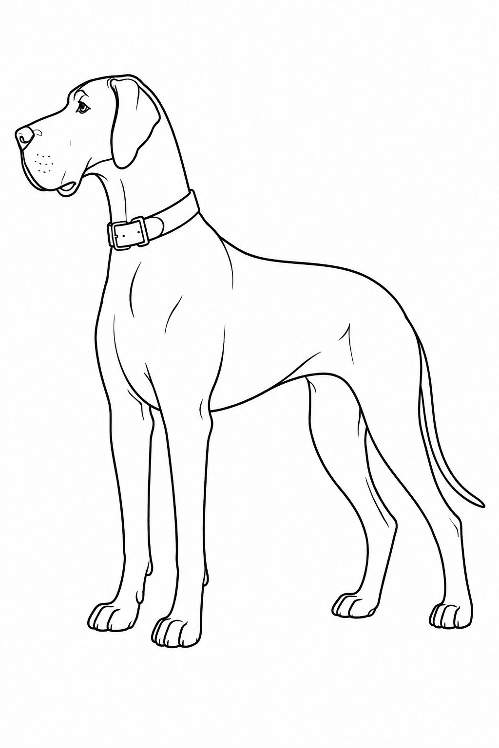 Deutsche Dogge im Porträt als Ausmalbild