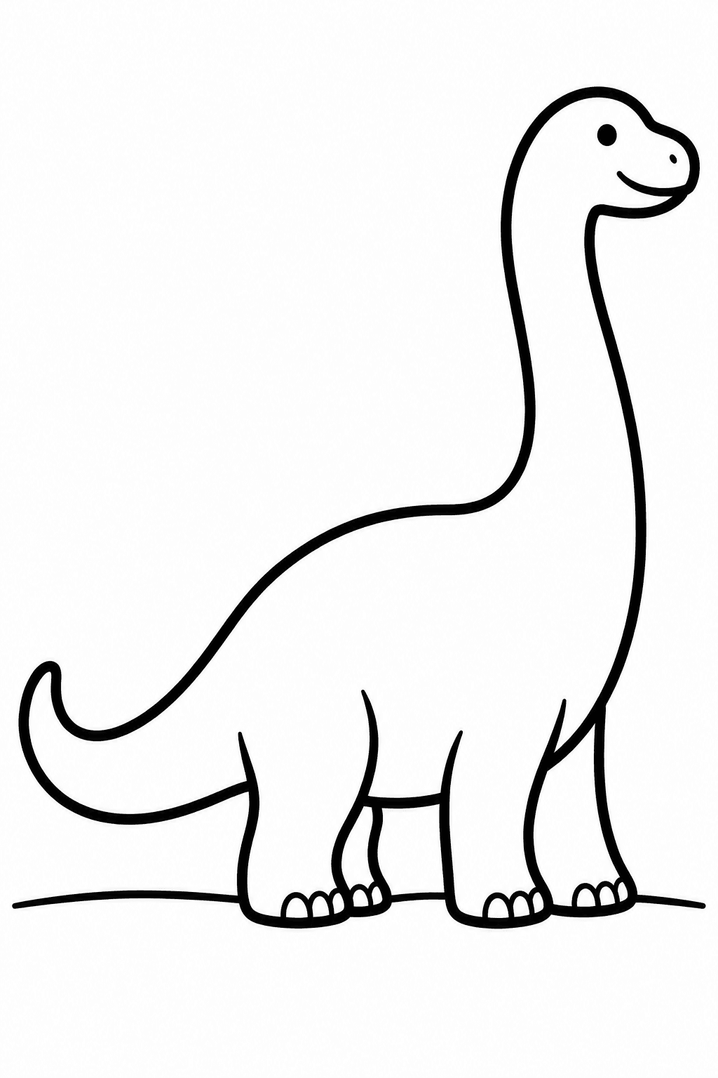 Einfacher Langhals von der Seite als Ausmalbild