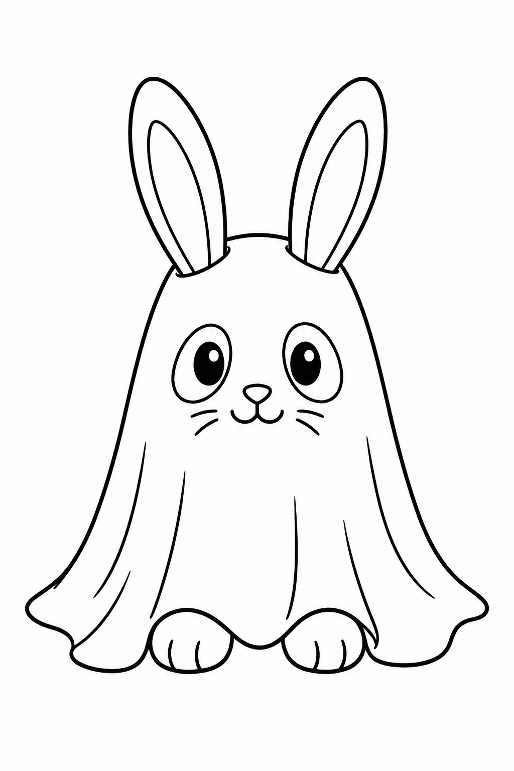 Hase im Gespensterlaken als Ausmalbild