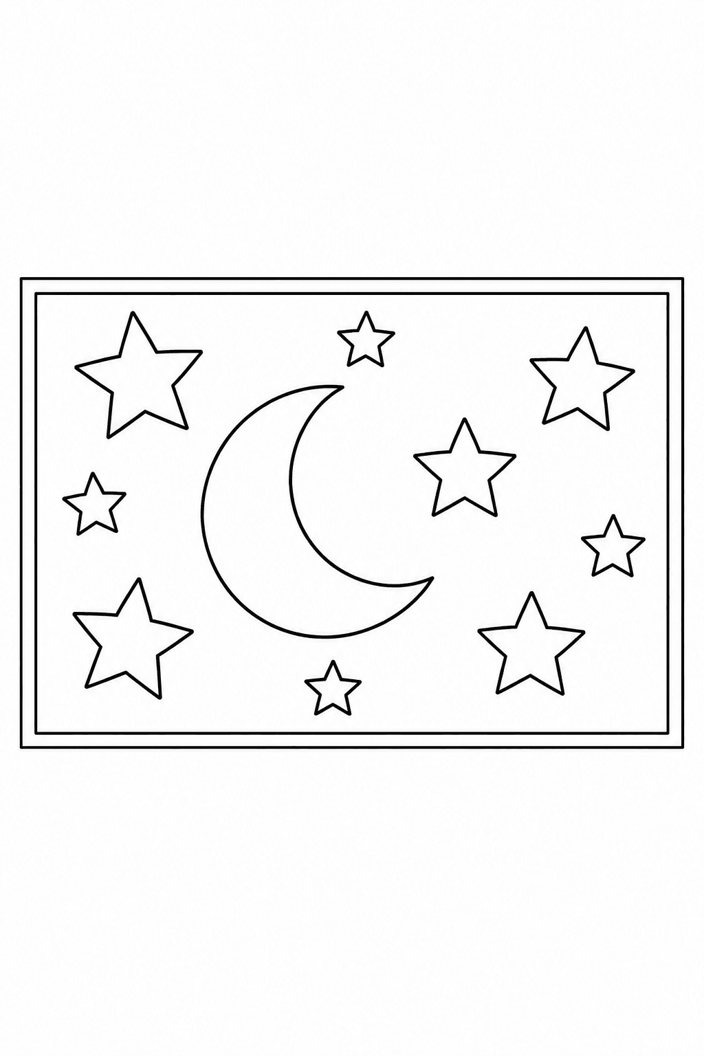 Laternenwand mit Sternen und Mond als Ausmalbild