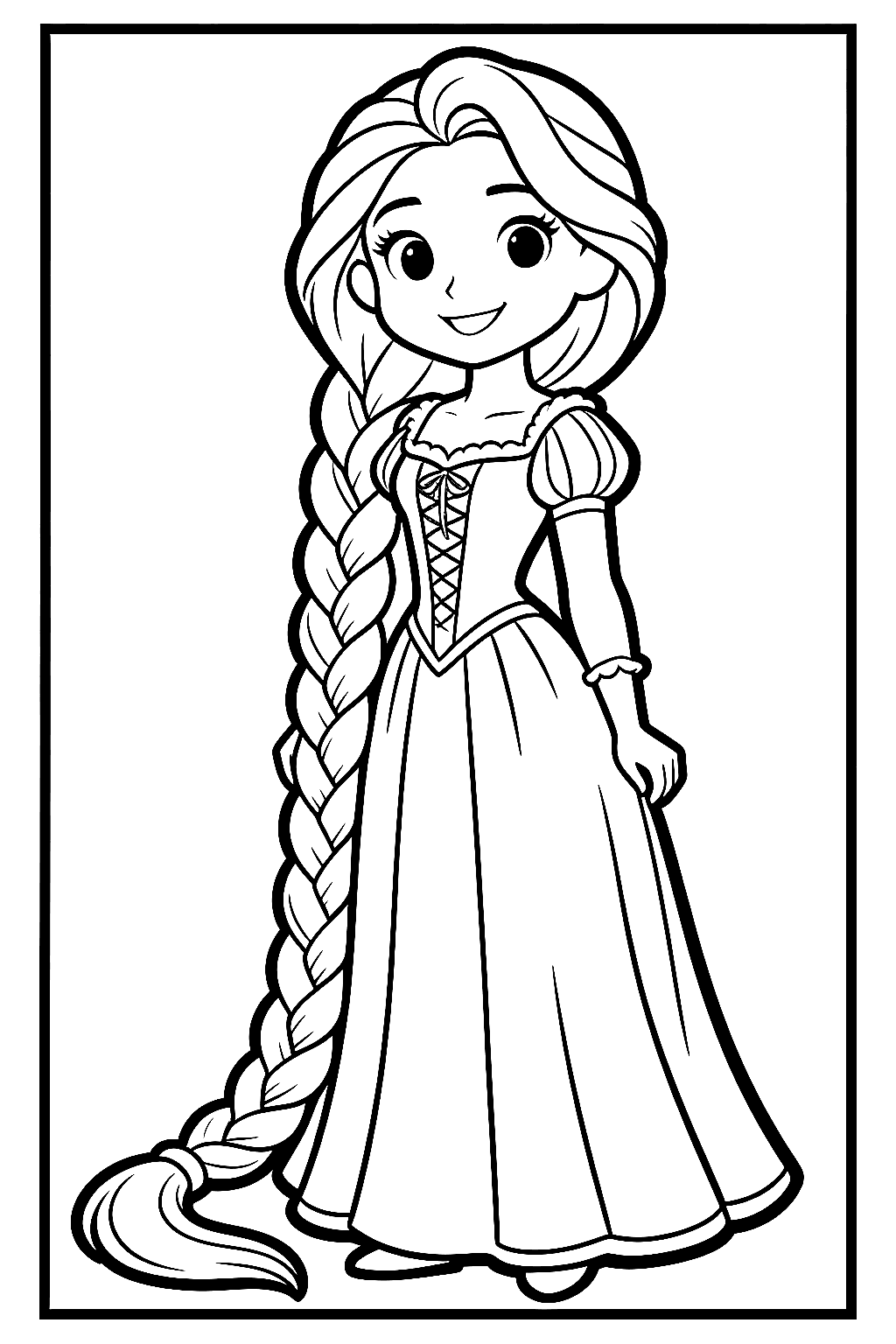 Rapunzel Ausmalbild 1