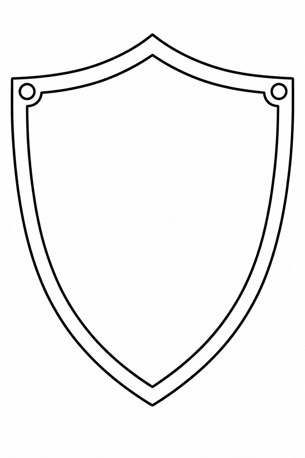 Leerer Ritterschild für ein eigenes Wappen als Ausmalbild