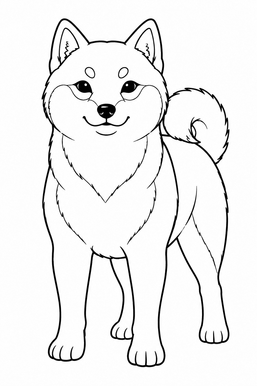 Shiba Inu im Porträt als Ausmalbild