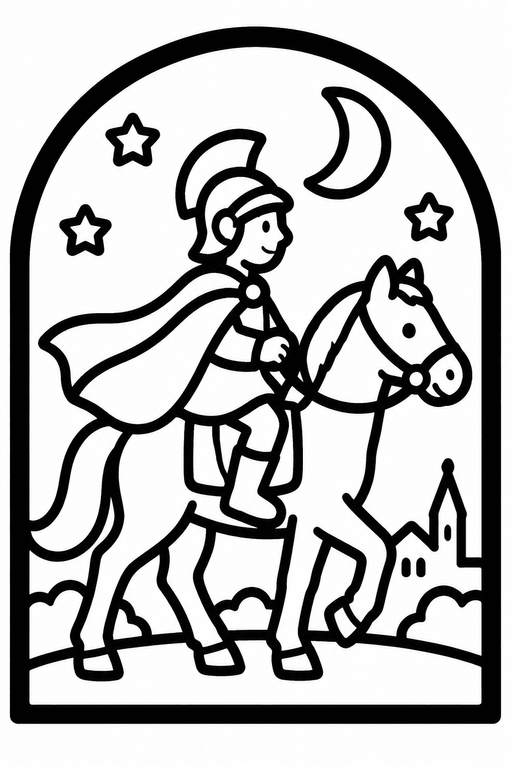 Fensterbild: St. Martin im Rundbogen als Ausmalbild