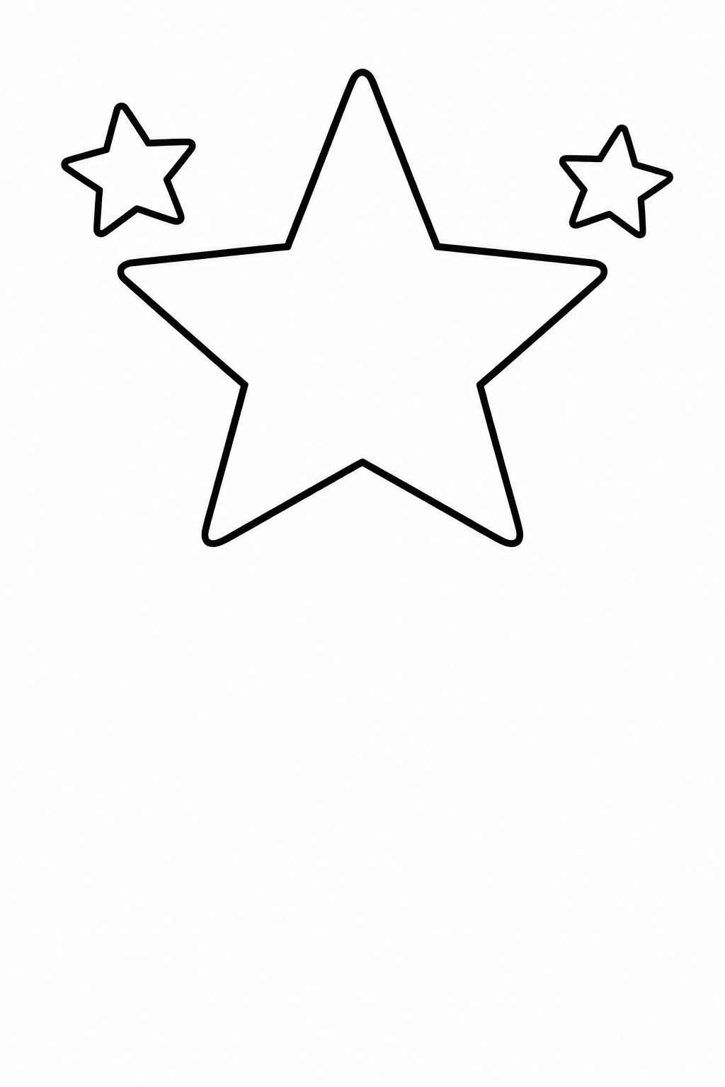 Großer Stern über einer freien Grußfläche als Ausmalbild