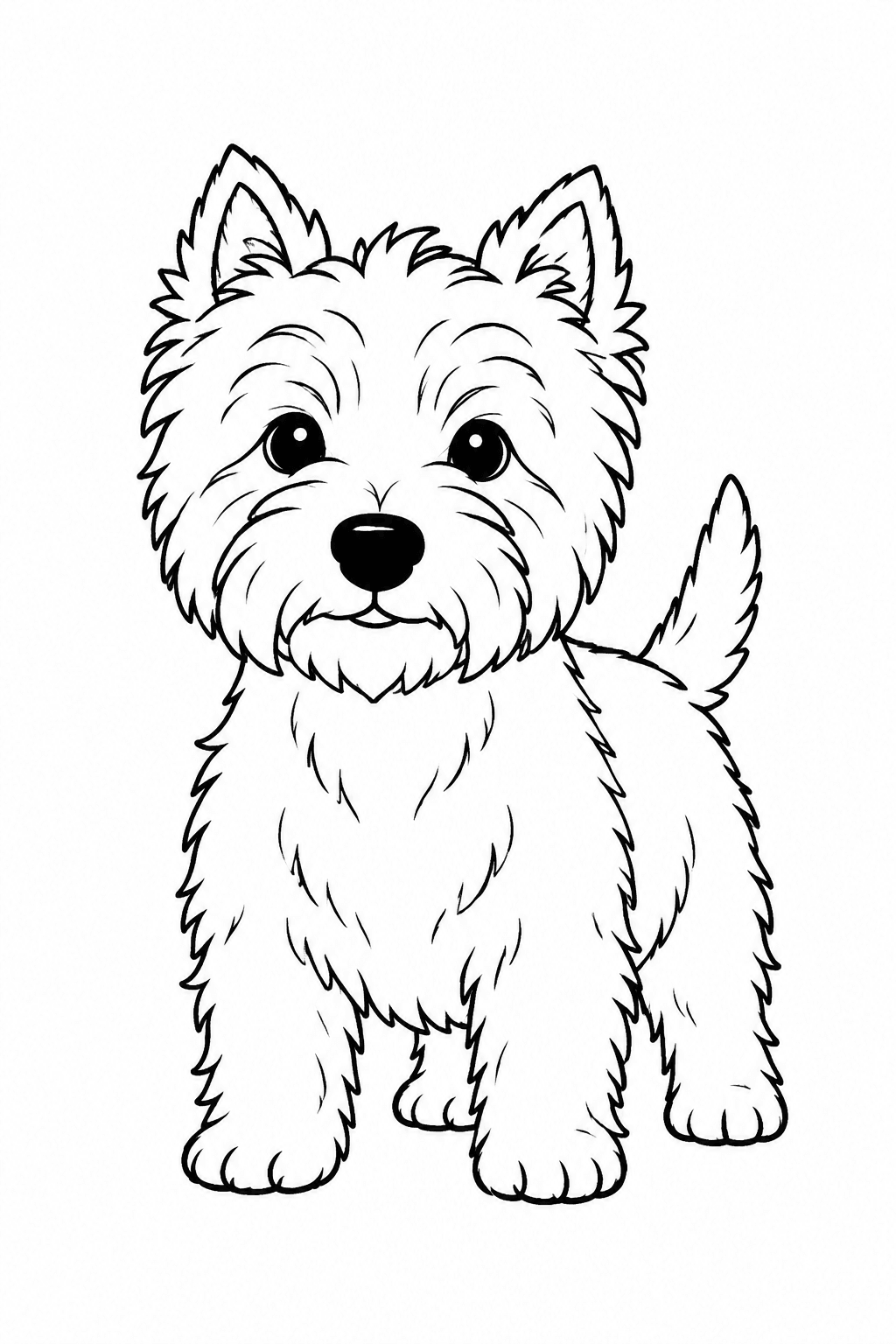 Westie im Porträt als Ausmalbild