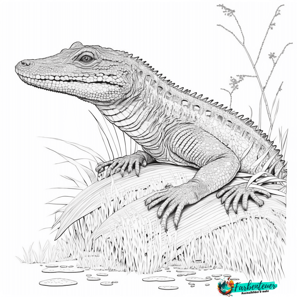 Ausmalbild Alligator