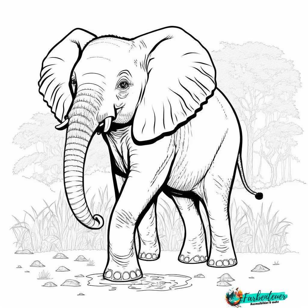 Ausmalbild Elefant