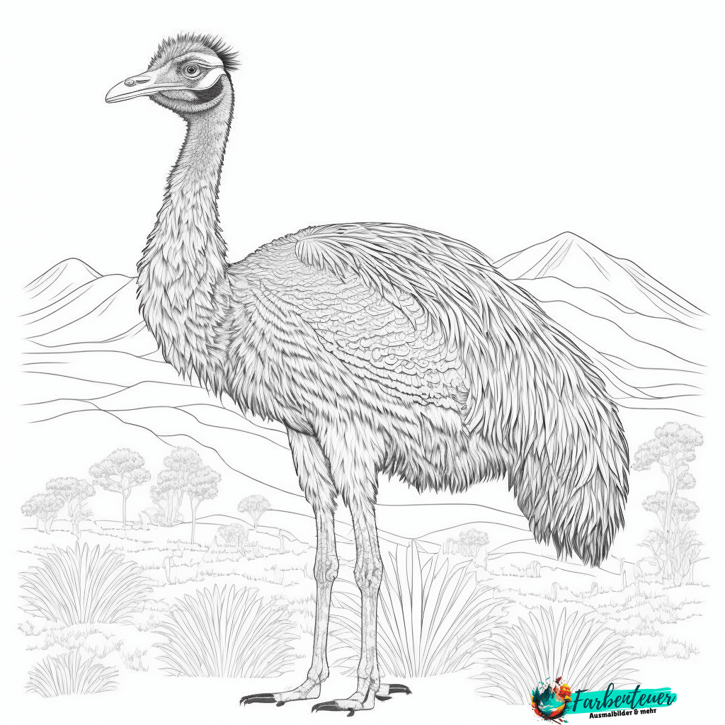 Ausmalbild Emu