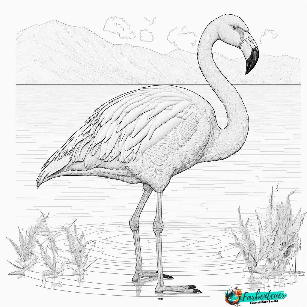 Ausmalbild Flamingo