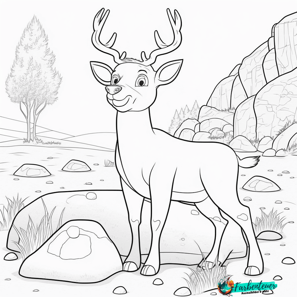 Ausmalbild Hirsch