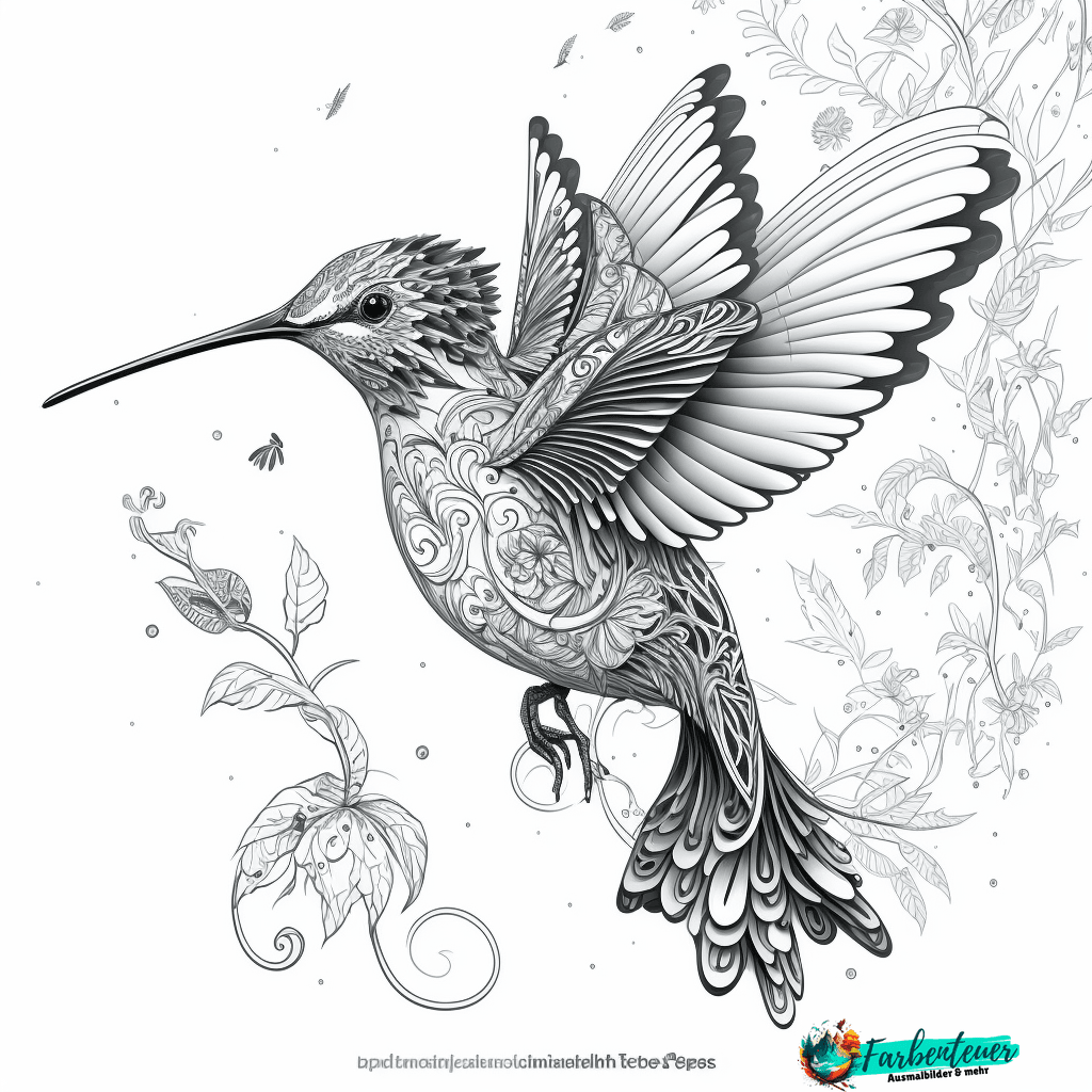 Ausmalbild Kolibri