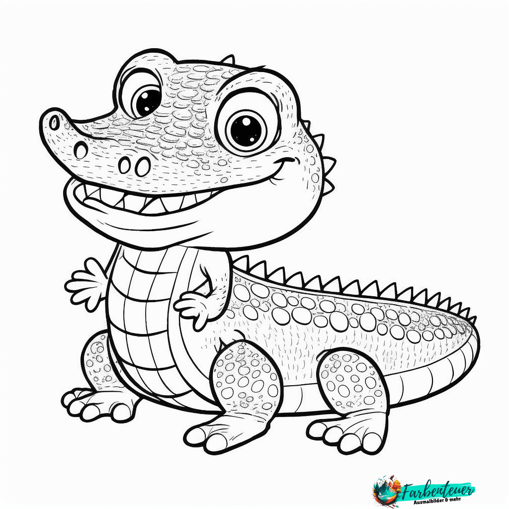 Ausmalbild Krokodil