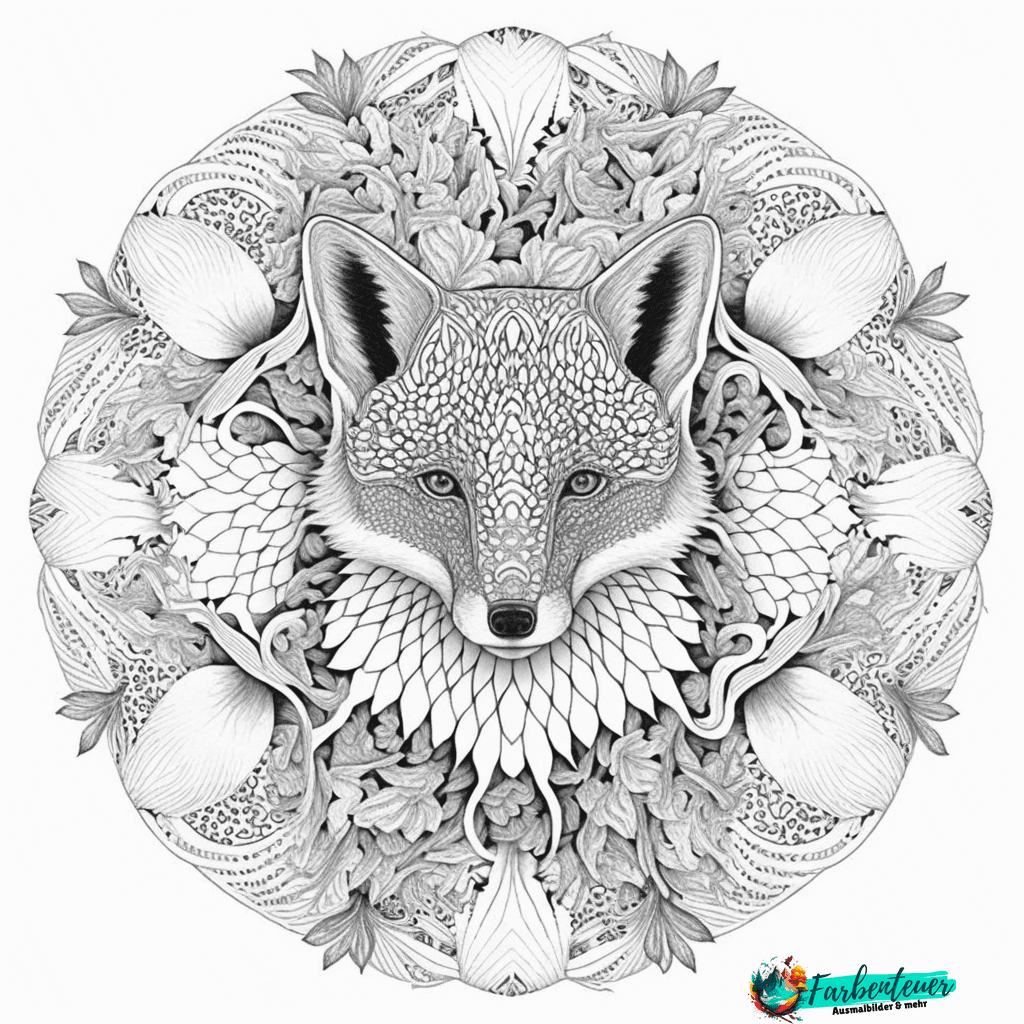 ausmalbild mandala fuchs