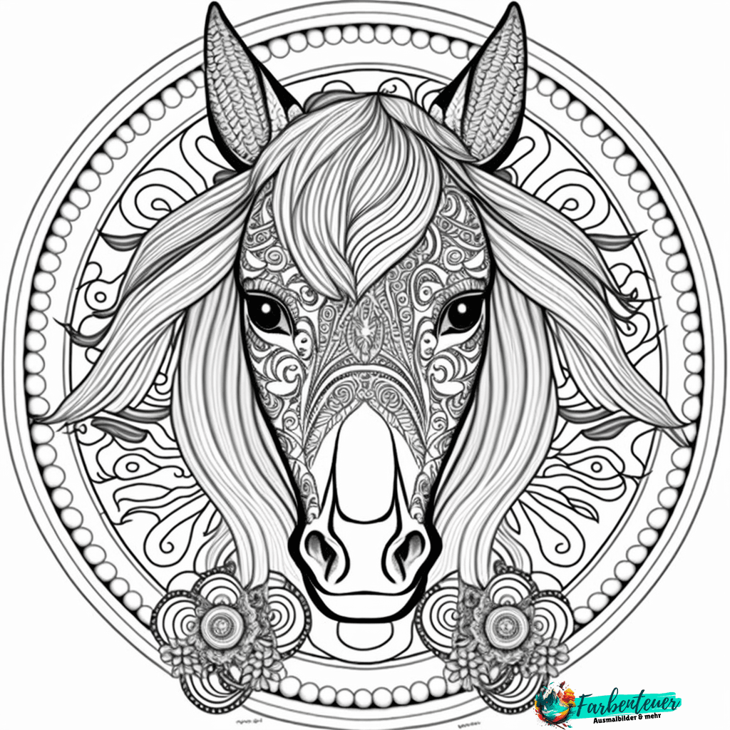 ausmalbild pferd mandala