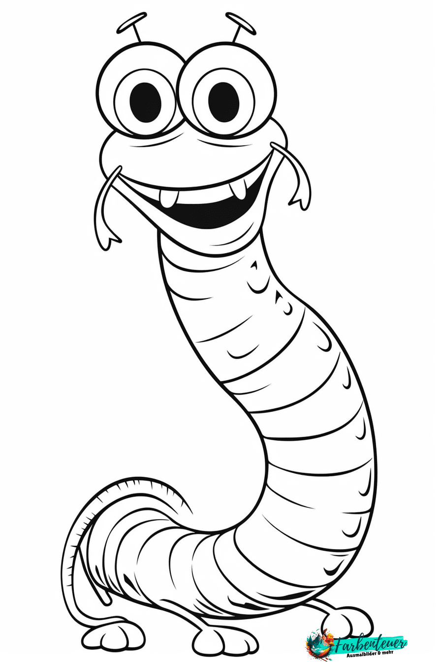Ausmalbild Regenwurm