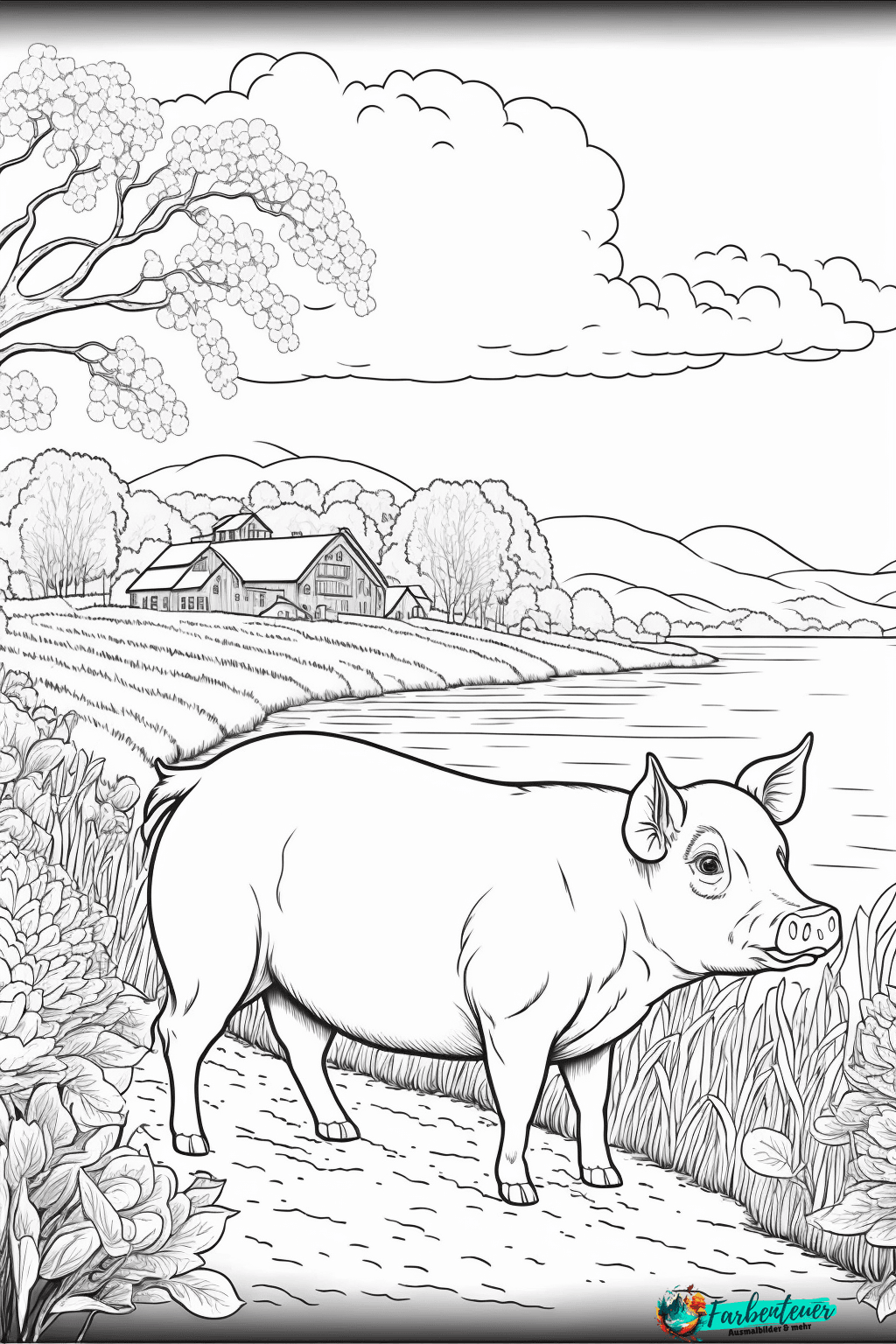 Ausmalbild Schwein