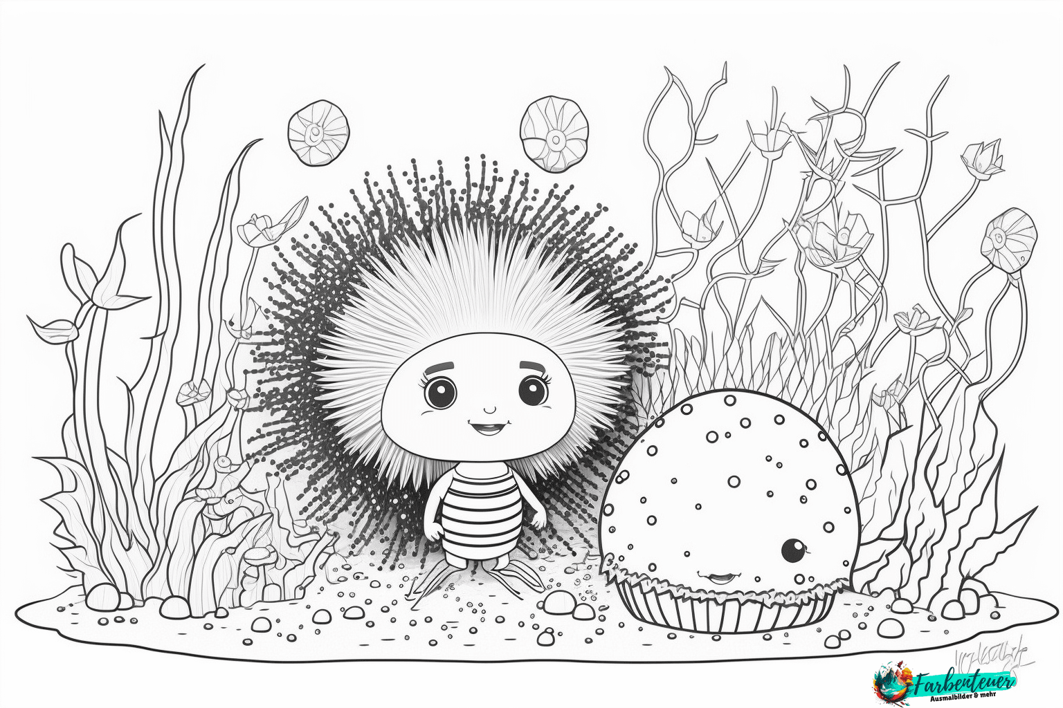 Ausmalbild Seeigel