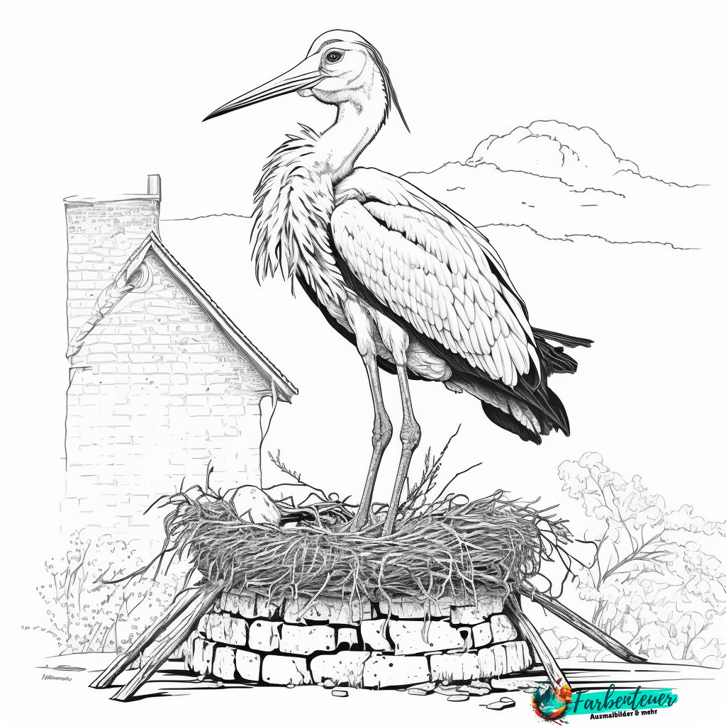 Ausmalbild Storch
