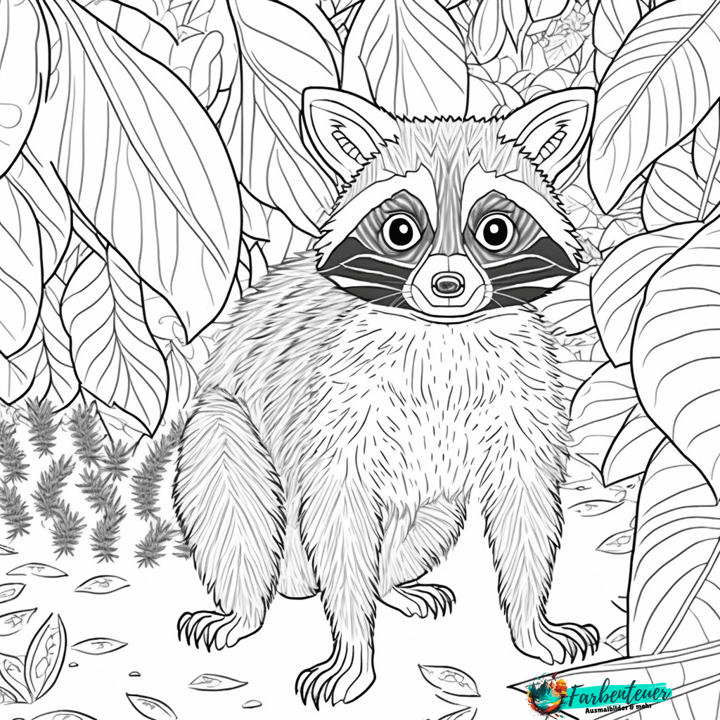 Ausmalbild Waschbär