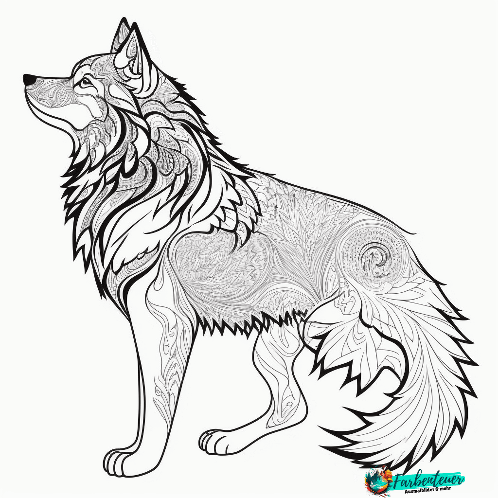 Ausmalbild Wolf