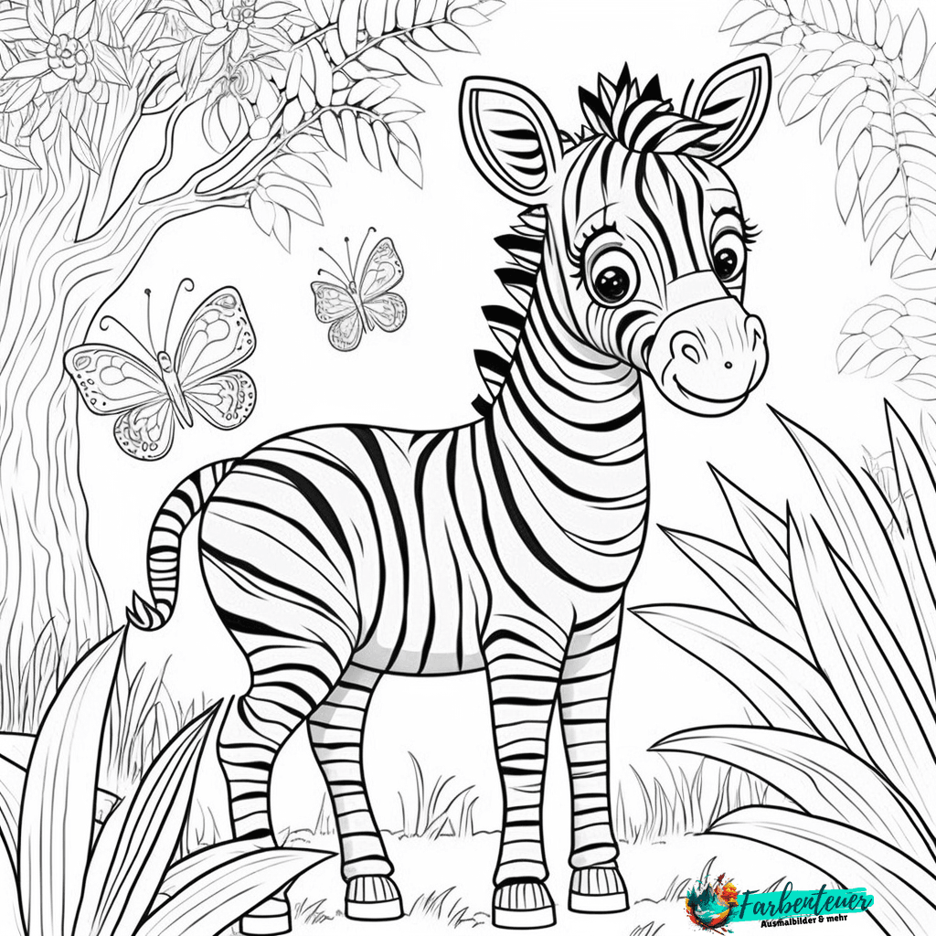 Ausmalbild Zebra