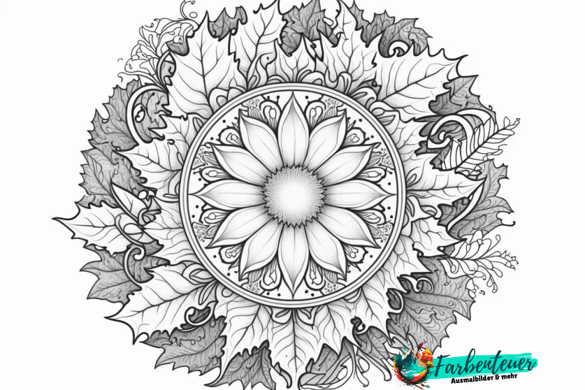 herbst mandala ausmalbild